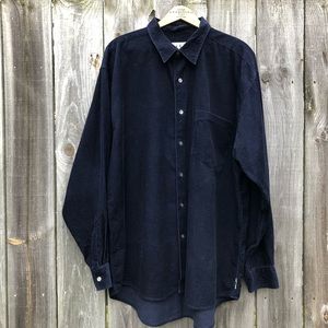 1990s Armani Exchange corduroy button up